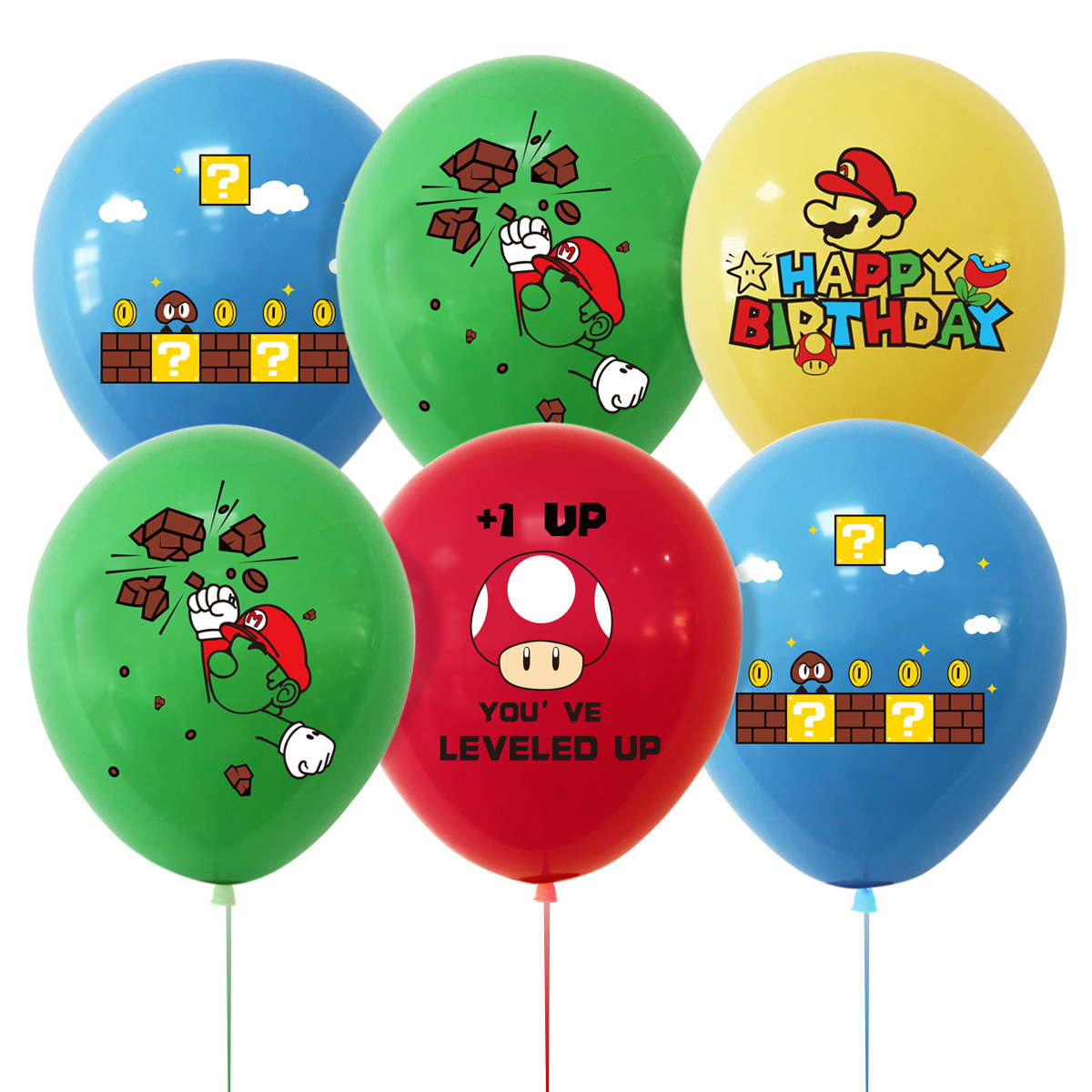 Science Of Happiness - Mario Luigi Peach Princess Ballonset Kawaii