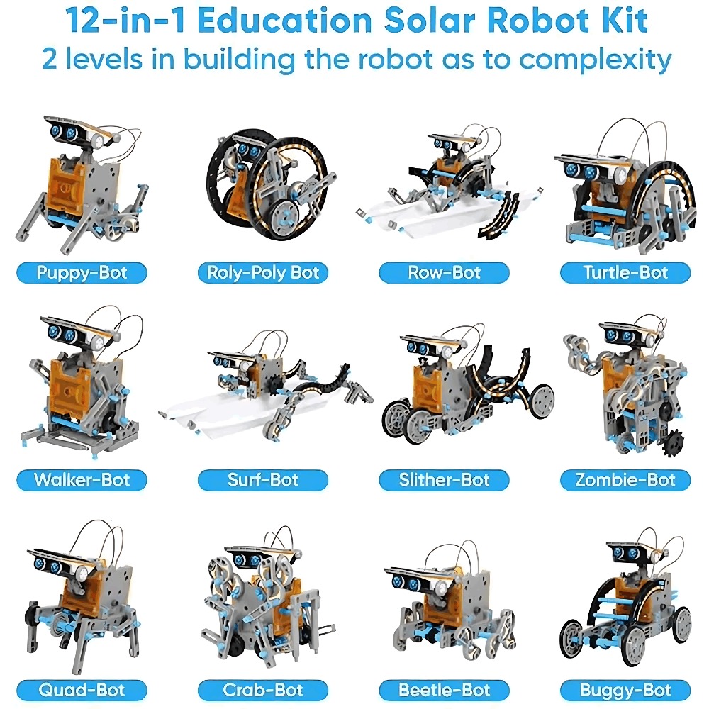 Zonne-robot bouwstenen 12 in 1 - Science Project Diy recensie en prijs